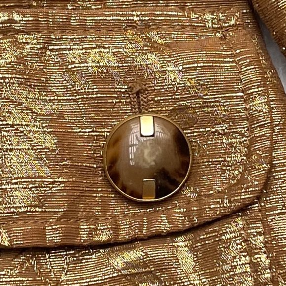 Auc Dolce Gabbana Gold Brocade Floral Coat IT 38 - Picture 14 of 16